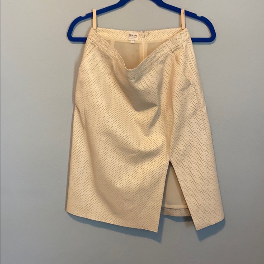 Vintage Armani Collezioni 100% Leather Skirt